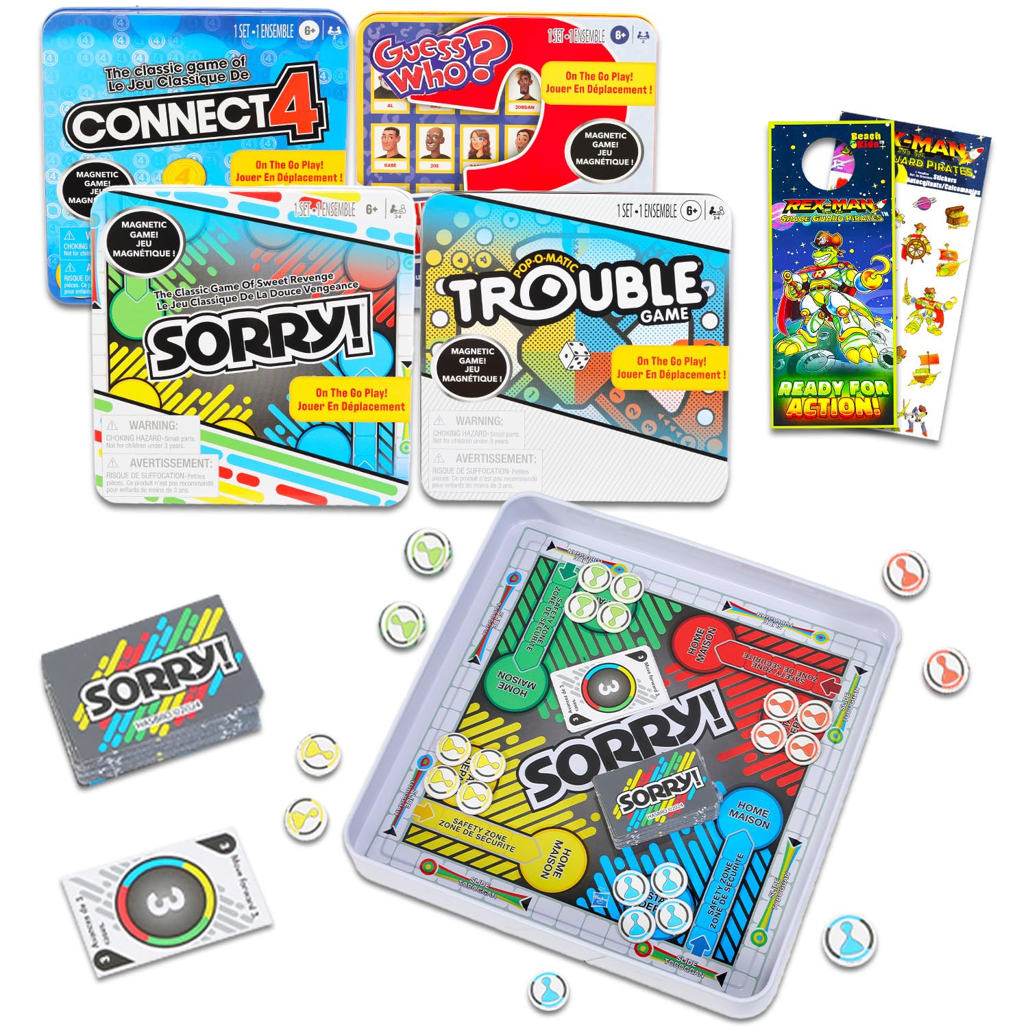 Hasbro Gaming magnetic travel set featuring Connect 4 tin for on-the-go play