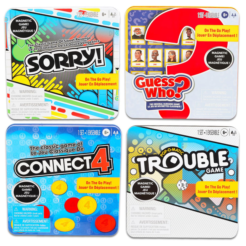 Hasbro Gaming magnetic travel set with Sorry tin for quick, portable fun
