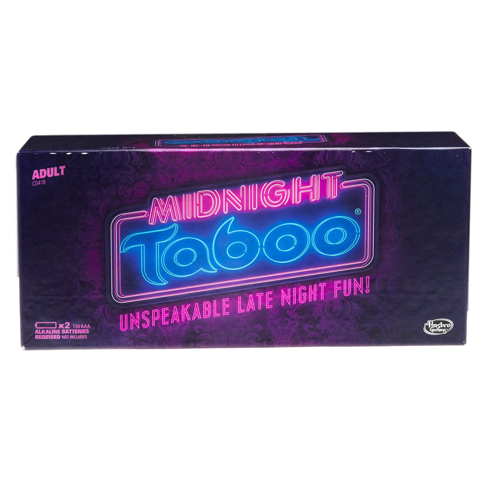 Hasbro Gaming Midnight Taboo card deck on table sparks adult wordplay and laughter