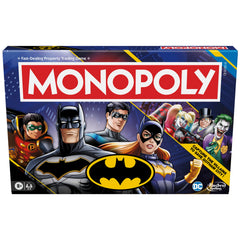 Hasbro Gaming Monopoly Batman Edition board-game-cover highlights Batman, ideal for display before game night.