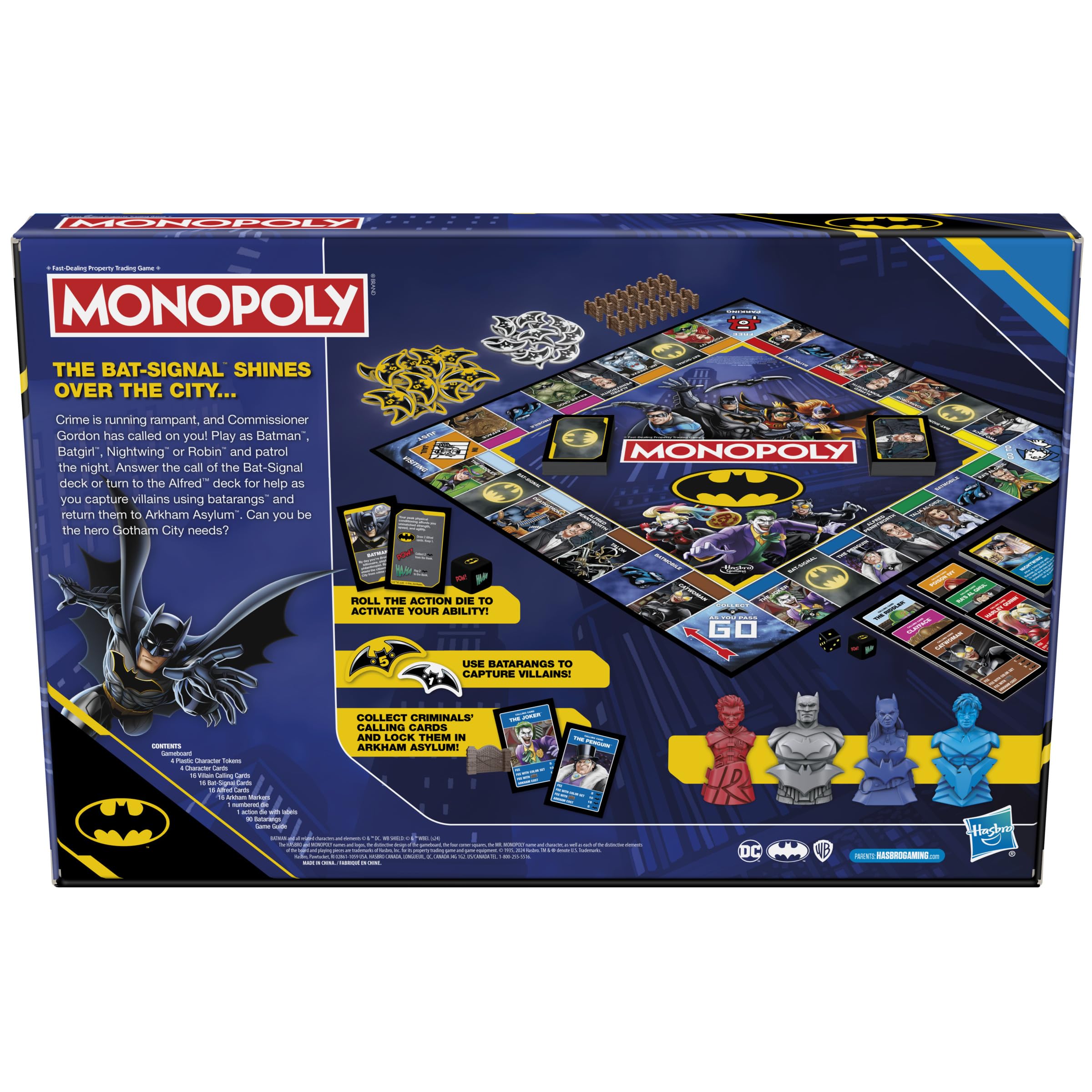 Hasbro Gaming Monopoly Batman Edition Batman hero-token shines for immersive play.