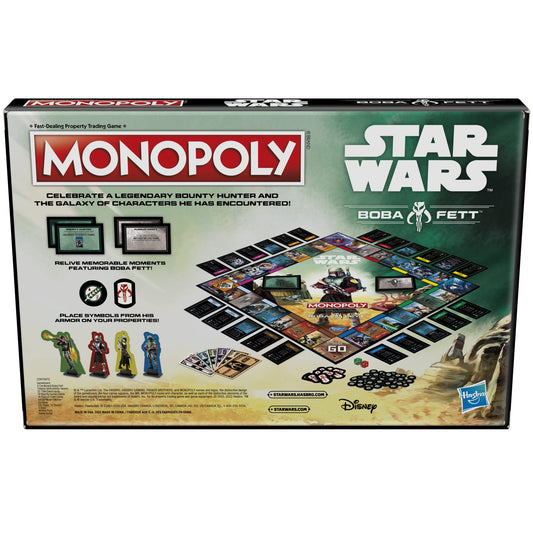 Gameboard spaces in Hasbro Monopoly Star Wars Boba Fett Edition