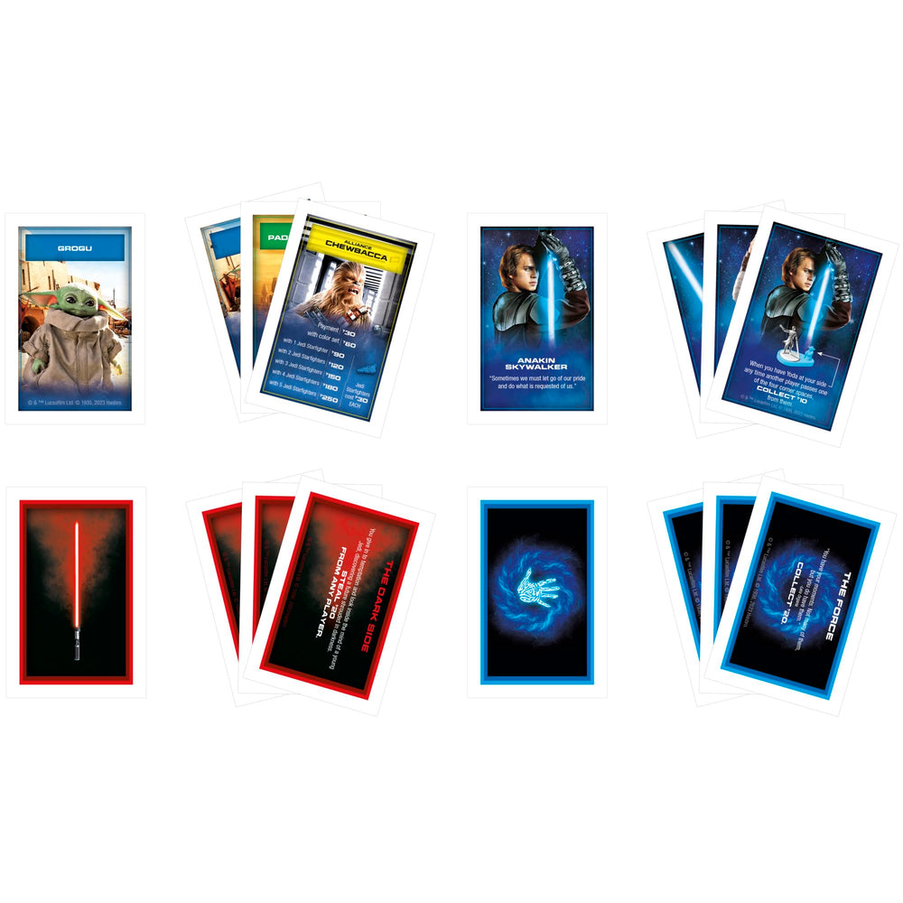 Hasbro Gaming Monopoly Star Wars Light Side board and pieces feature iconic design.