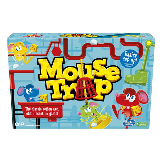 Hasbro Gaming Mousetrap board game setup for easy kid-friendly play.