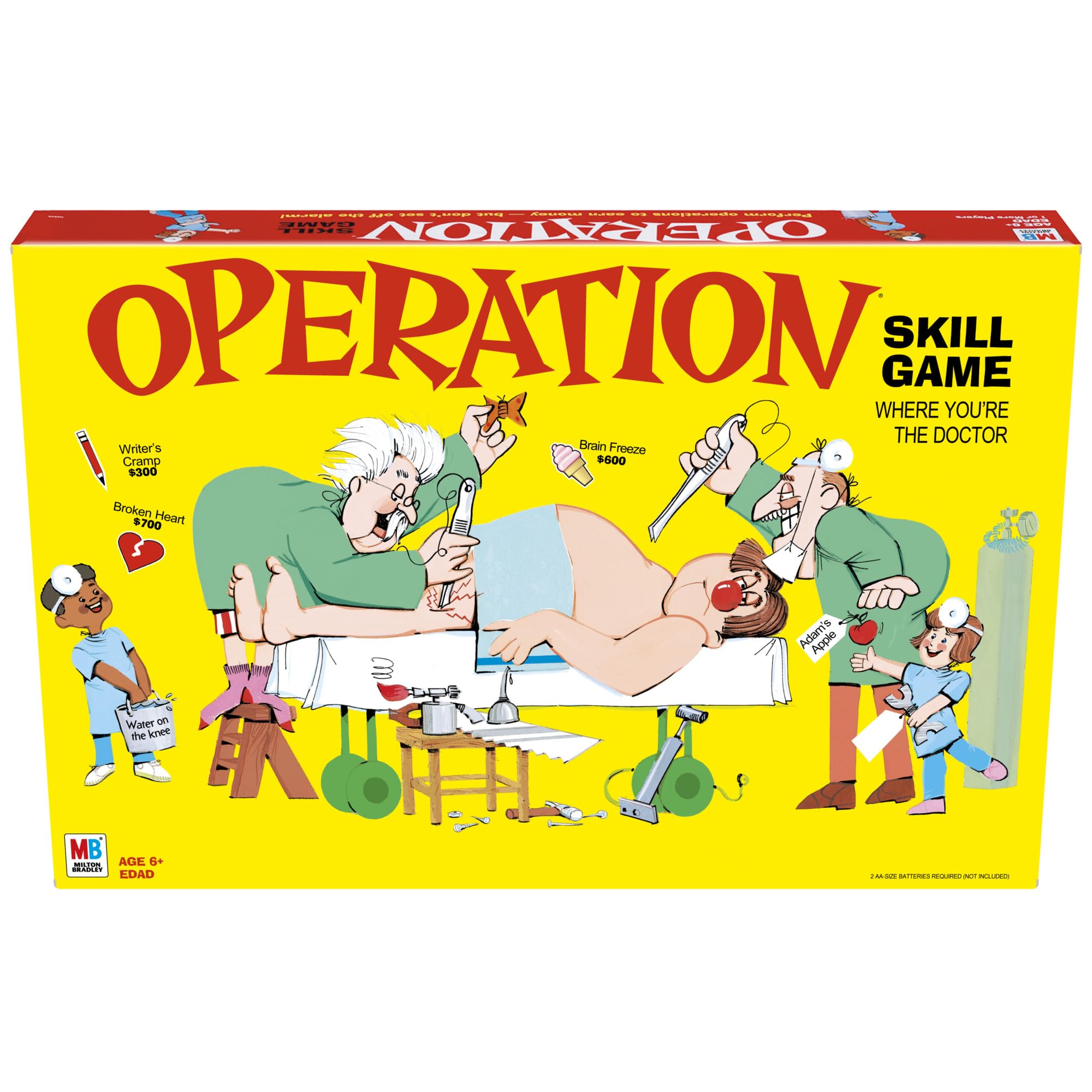 Hasbro Gaming front packaging showing Operation board and contents, ideal for gifting