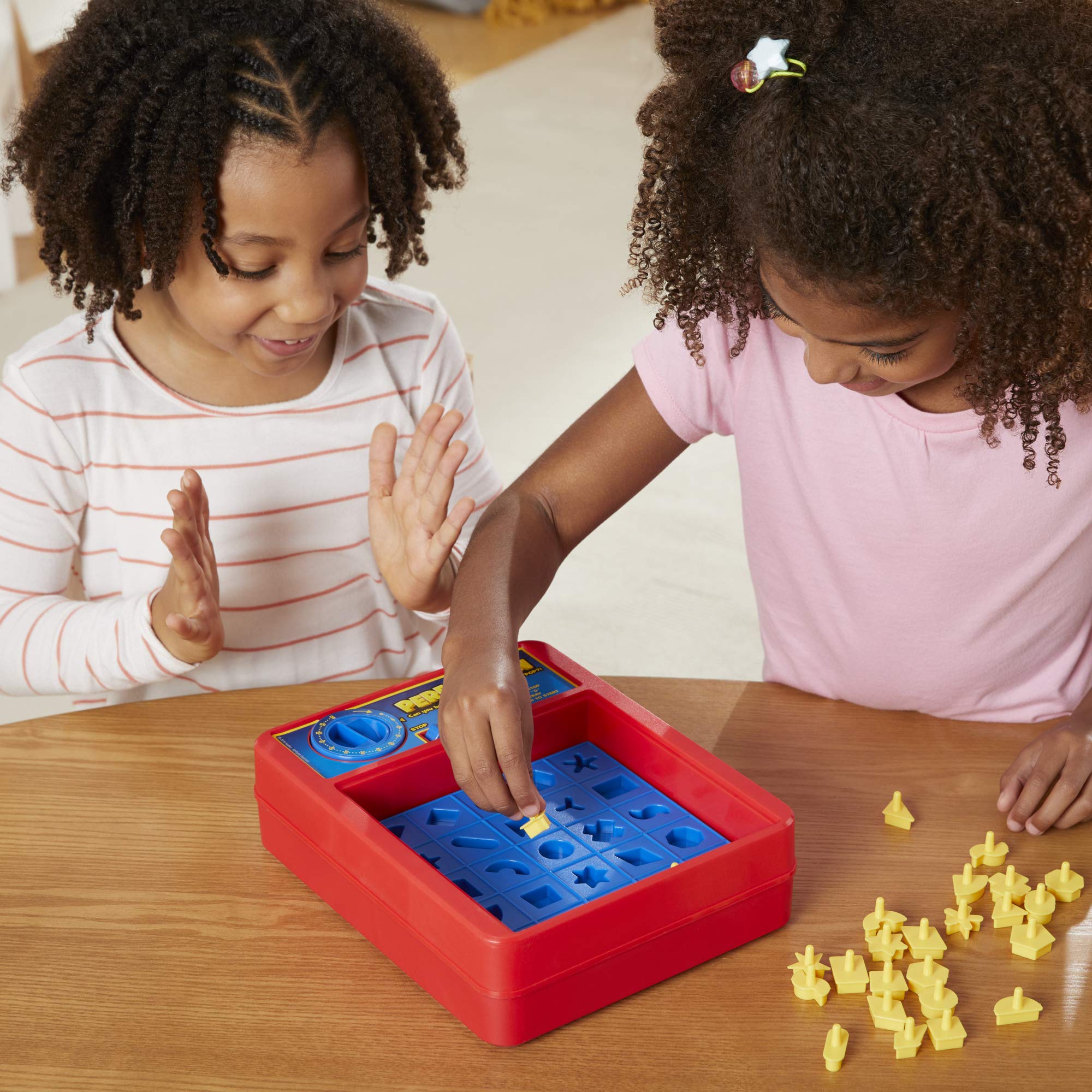 Hasbro Gaming Perfection timer countdown adds thrilling pacing for kids learning to manage time