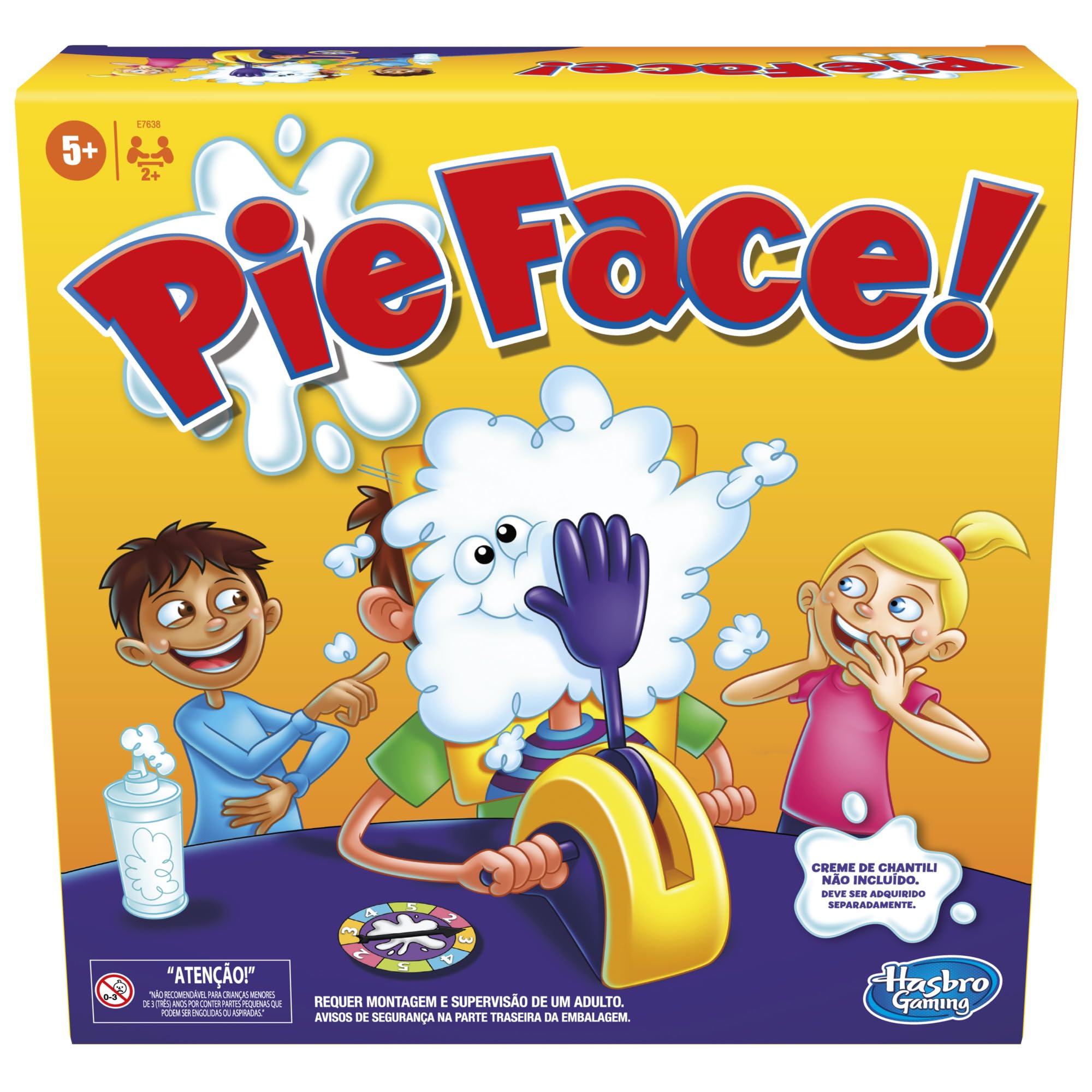 Hasbro Gaming Pie Face Game spinner in action, builds suspense and giggles.