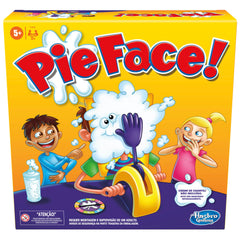 Hasbro Gaming Pie Face Game spinner in action, builds suspense and giggles.