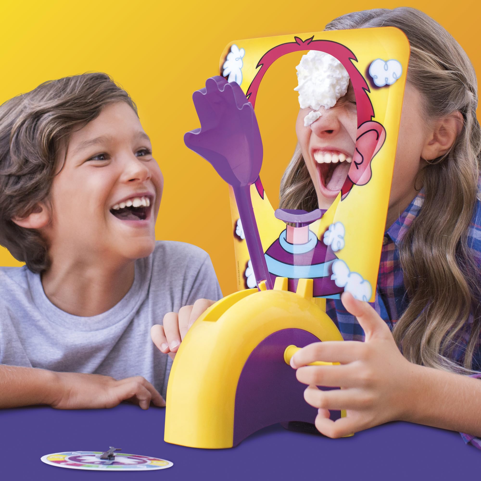 Hasbro Gaming Pie Face Game whipped-cream setup, quick to start at gatherings.
