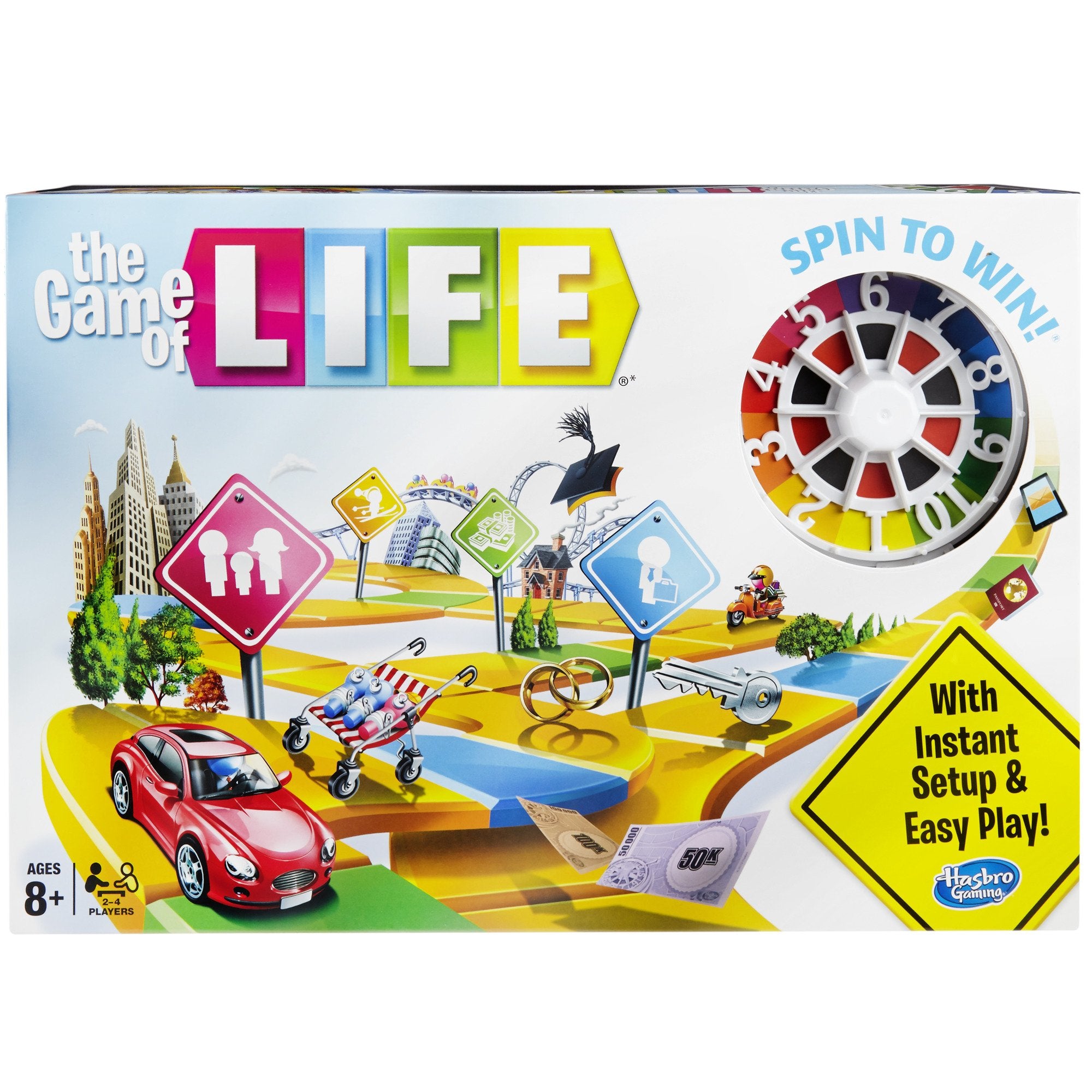 Hasbro Gaming The Game of Life board for family game night and navigation of life paths
