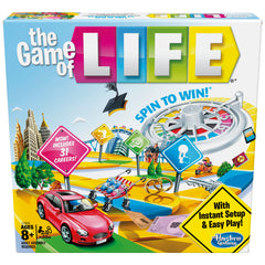 Hasbro Gaming The Game of Life setup scene with the car token ready to begin