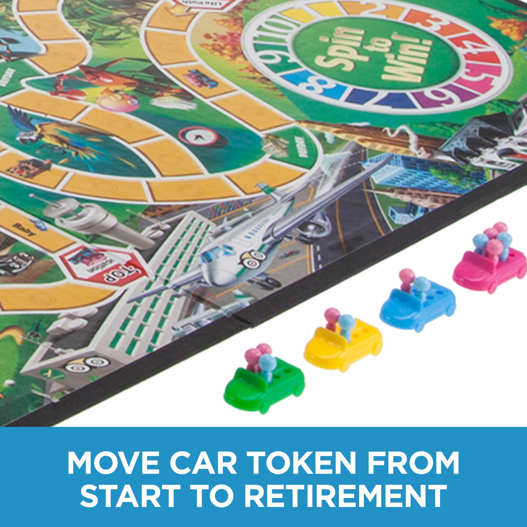 Hasbro Gaming The Game of Life spin to win moment on the board
