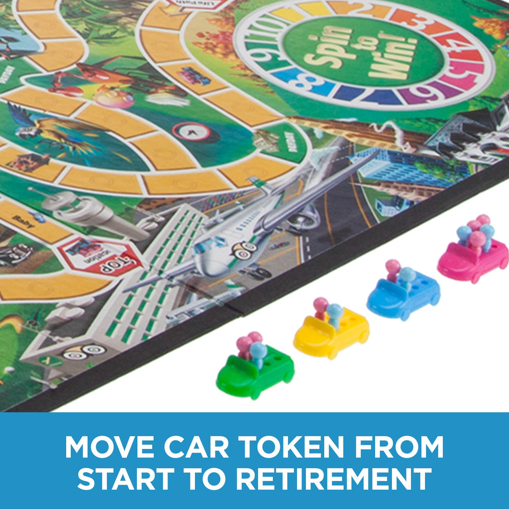 Hasbro Gaming The Game of Life spin to win moment on the board