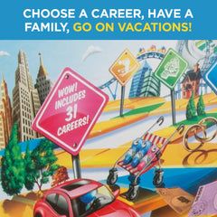 Hasbro Gaming The Game of Life vacation options like ski trips and cruises