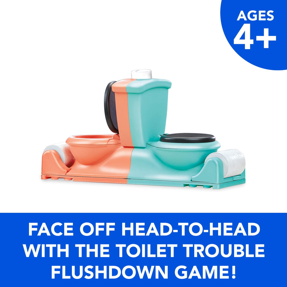 Hasbro Gaming Toilet Trouble Flushdown toilet paper spins center stage moments