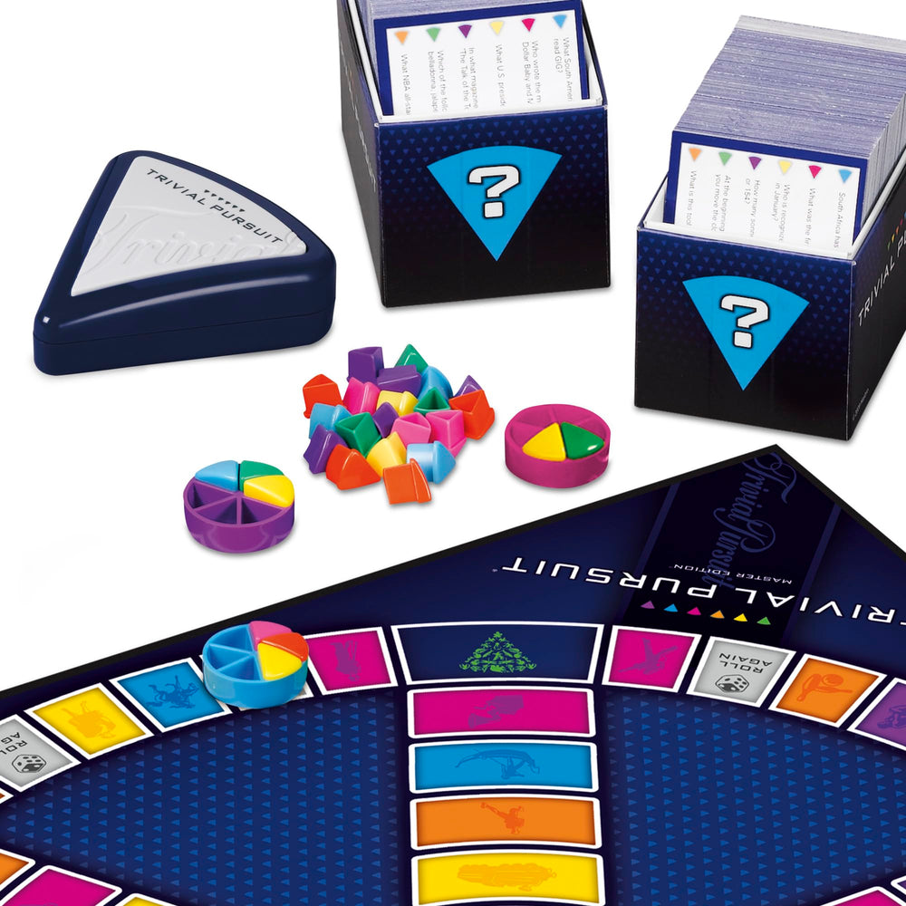 Hasbro Gaming Trivial Pursuit Master Edition wedges help track correct answers during play.