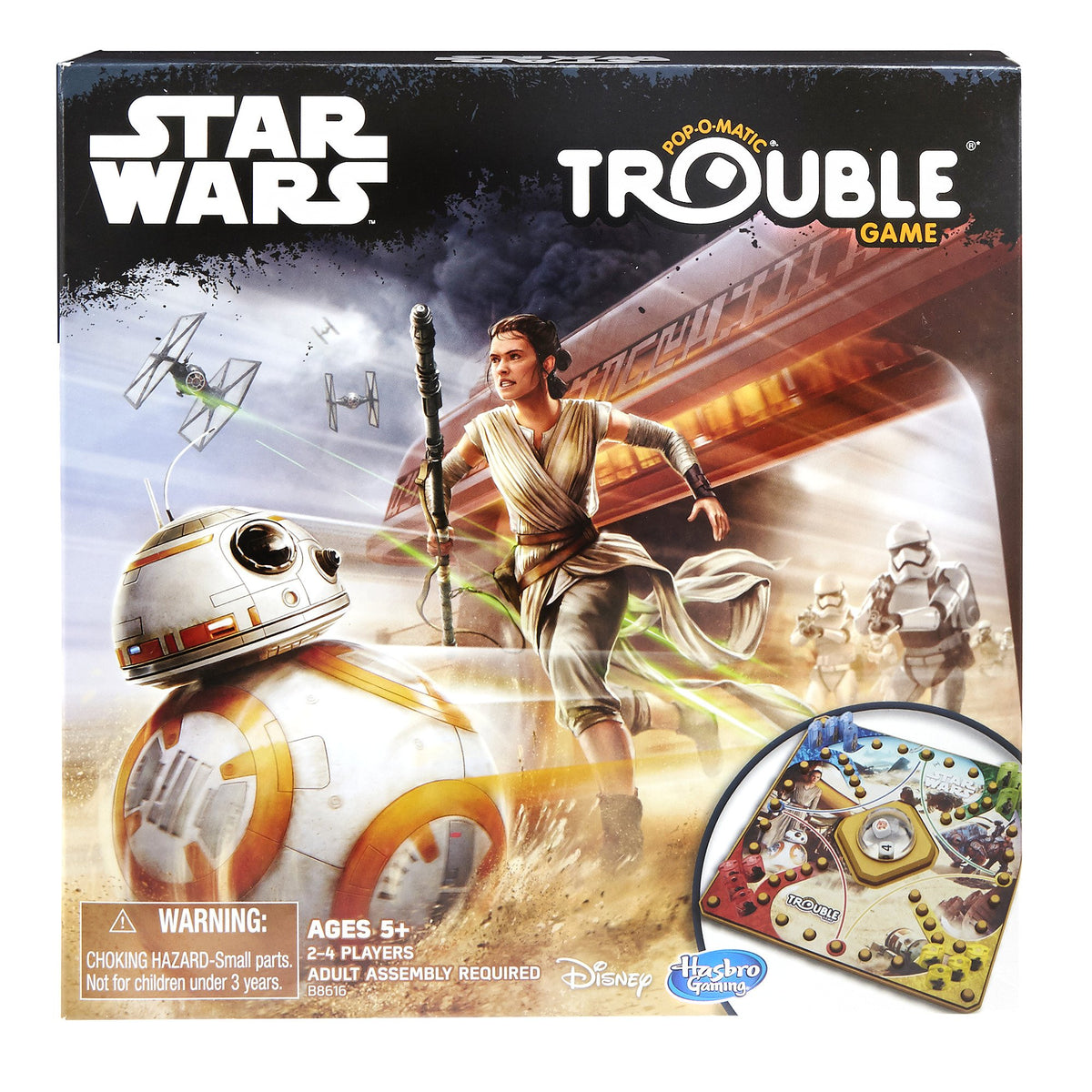 Hasbro Gaming Trouble Star Wars Edition box showing characters for family game night