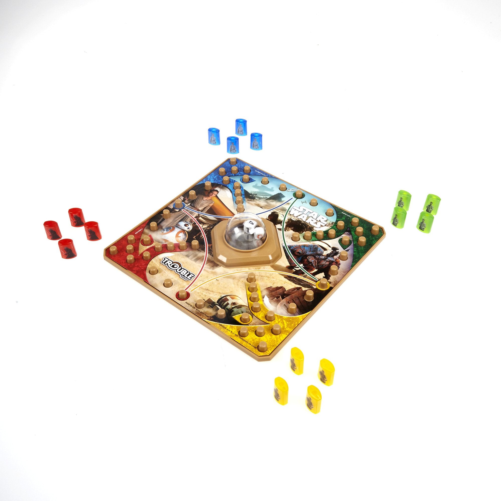 Hasbro Gaming Trouble Star Wars Edition pawns in four colors for fast play