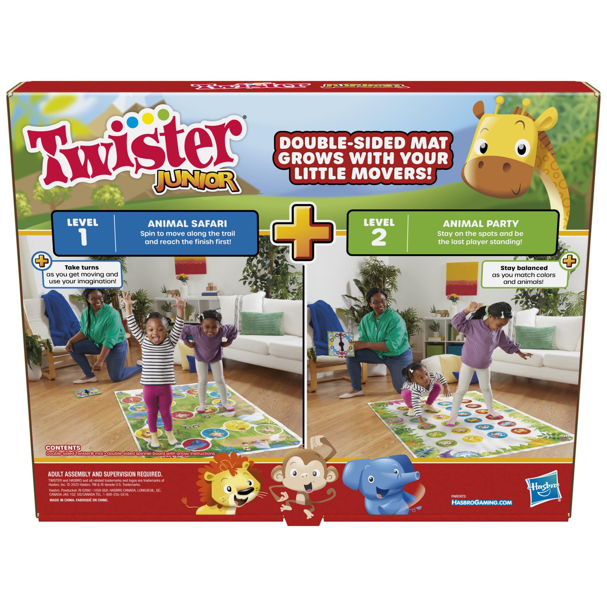 Hasbro Twister Junior Animal Adventure party side mat ready for kids' celebration.