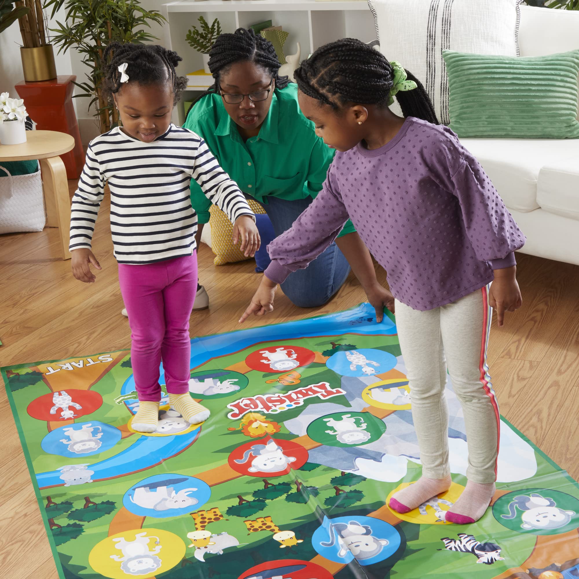 Hasbro Twister Junior keeps little movers active during indoor play.