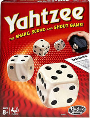 Hasbro Gaming Yahtzee dice cup with five dice for a classic family game night