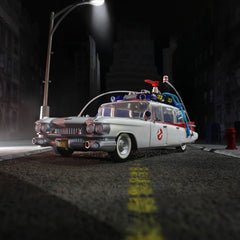 Hasbro Ghostbusters Ecto-1 1984 open doors reveal interior details.