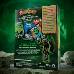Hasbro HeroQuest black dragon miniature enhances boss battles in cooperative play.