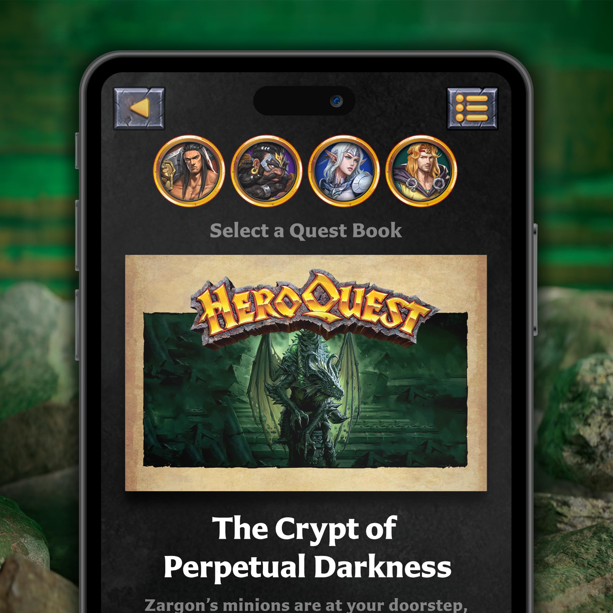 Hasbro HeroQuest dungeon exploration with premium components for game nights.