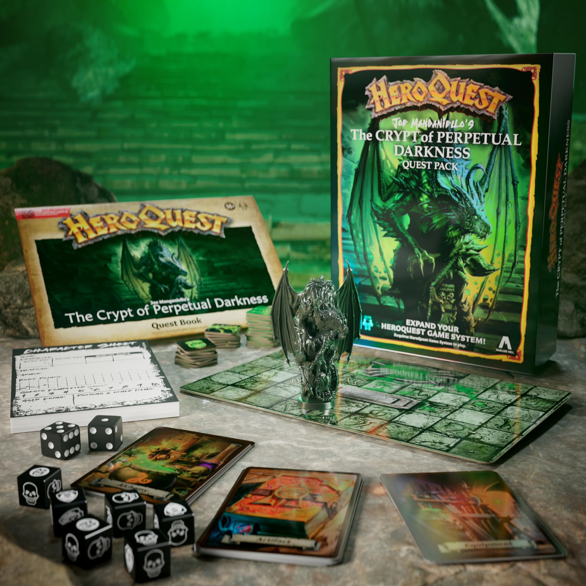 Hasbro HeroQuest foil-embellished cards elevate card art and collectibility.