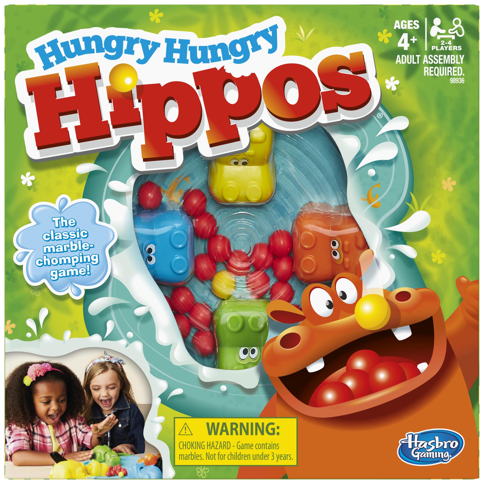 Hasbro Hungry Hungry Hippos game base ready for fast marbles.