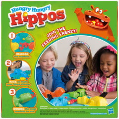 Hasbro Hungry Hungry Hippos marble storage keeps play area tidy.