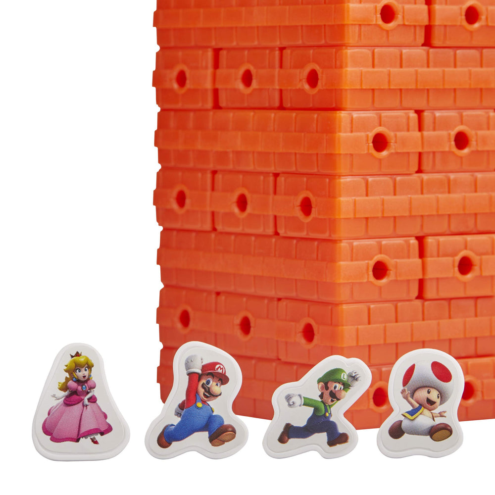 Hasbro Jenga: Super Mario Edition artwork—vibrant visuals energize the table.