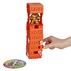 Hasbro Jenga: Super Mario Edition Mario card—character reference guides strategy during climbs.