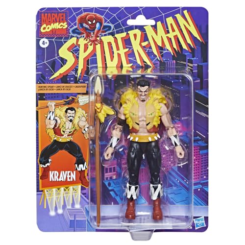 Hasbro Kraven Spider-Man figure head detail capturing character likeness.
