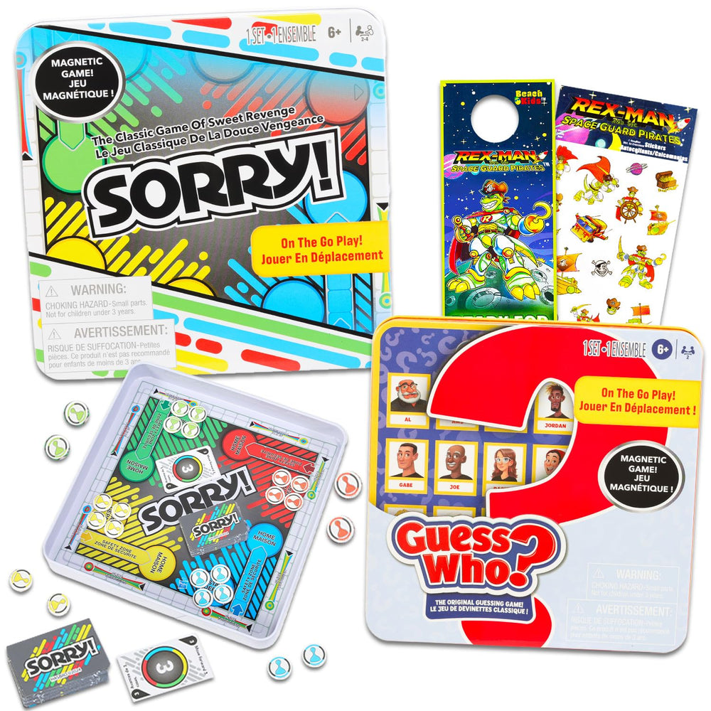 Hasbro Magnetic Travel Tin with Sorry! game for on-the-go play.