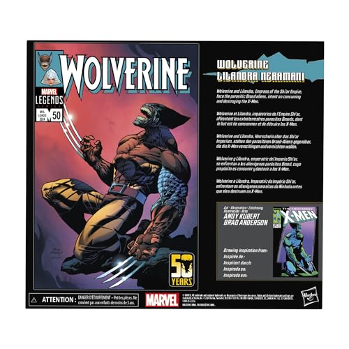 Hasbro Marvel Legends Wolverine and Lilandra dual-pack window box for easy showcasing.