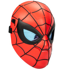 Hasbro Marvel Spider-Man Glow FX Mask front view with glow-ready eye lenses for imaginative play.