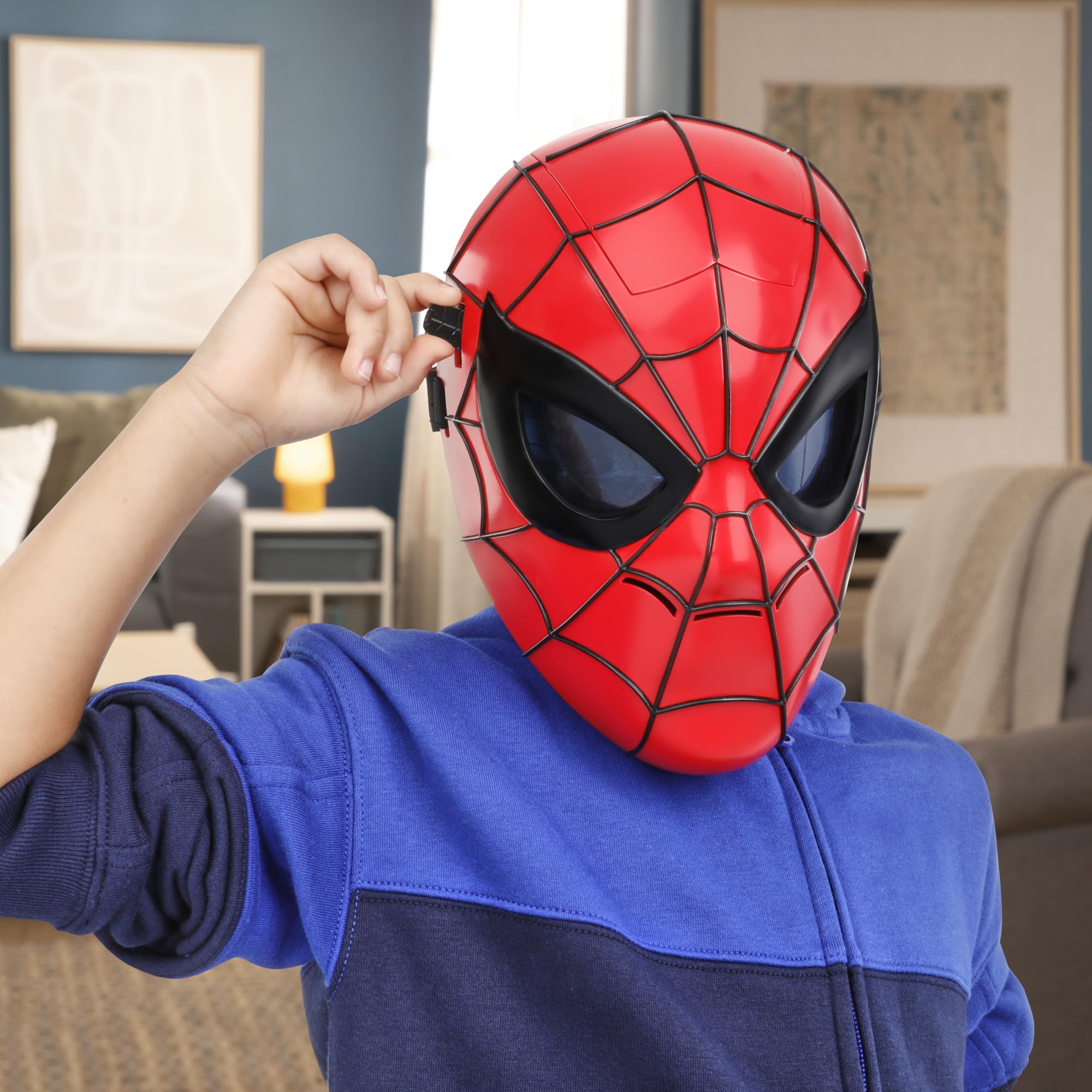 Hasbro Marvel Glow FX Mask pairs with costumes for complete Spider-Man cosplay.