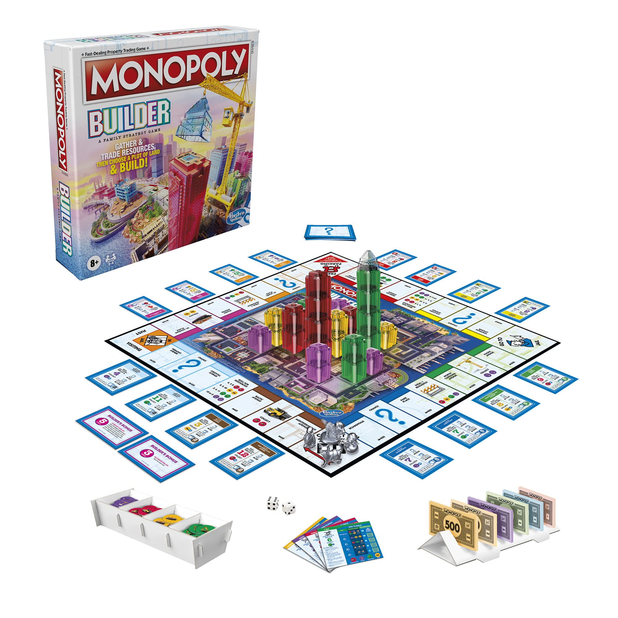 Hasbro Monopoly Builder towers take shape during competitive play for points