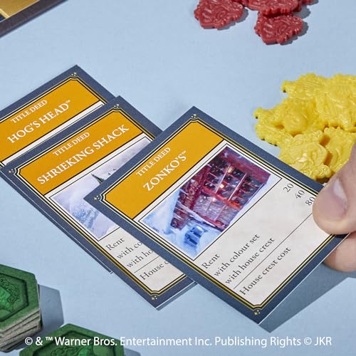 Ages 8+ label and welcoming design of Hasbro Monopoly Harry Potter Edition.