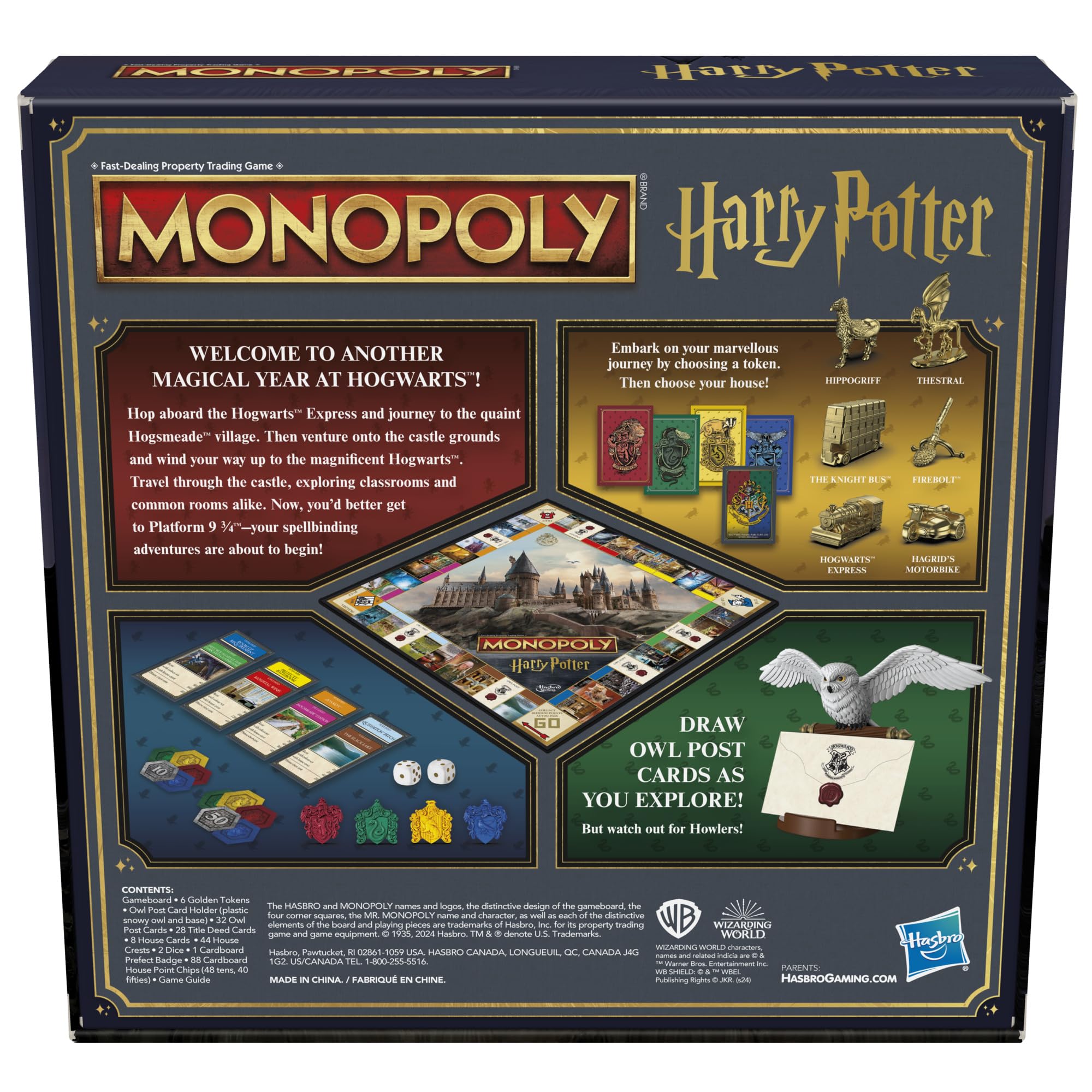Board game play area of Hasbro Monopoly Harry Potter Edition for immersive sessions.
