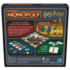 Board game play area of Hasbro Monopoly Harry Potter Edition for immersive sessions.