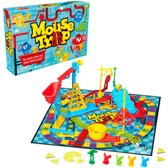 Hasbro Mouse Trap board view highlights the colorful setup for family game night.