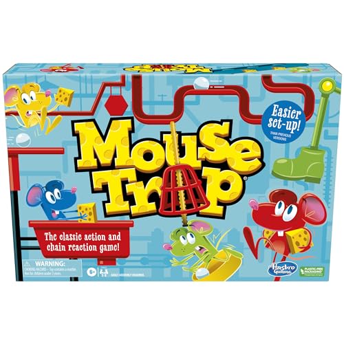 Hasbro Mouse Trap trap-mechanism closeup highlights the spring-loaded action.