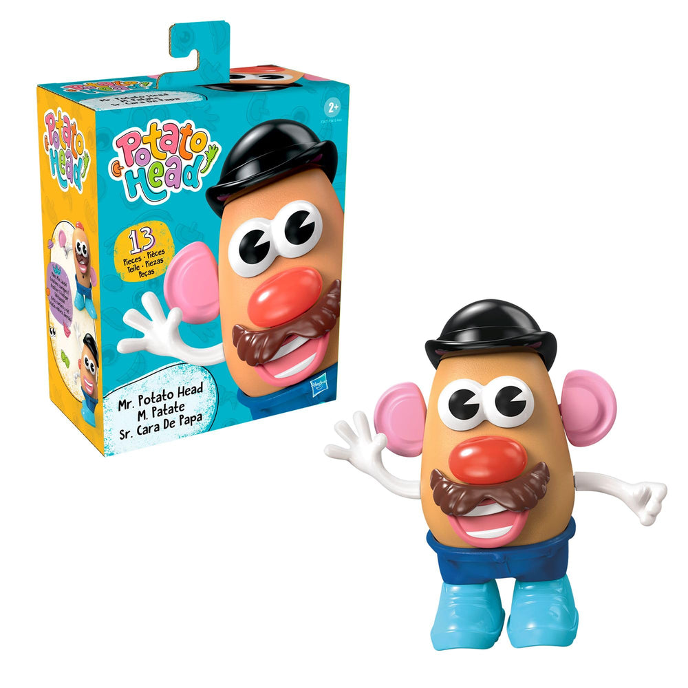 Hasbro derby hat and moustache add quirky character styles.