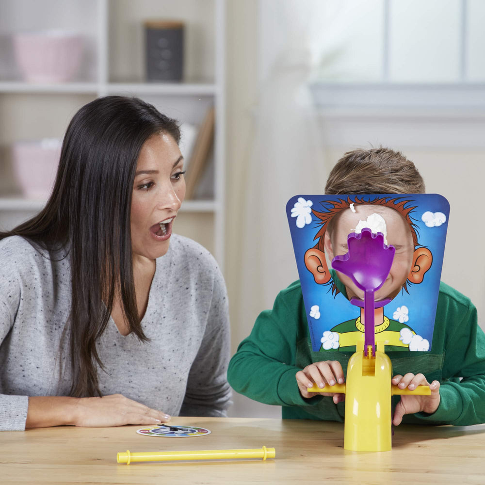 Hasbro Pie Face Game base provides sturdy support during rounds.