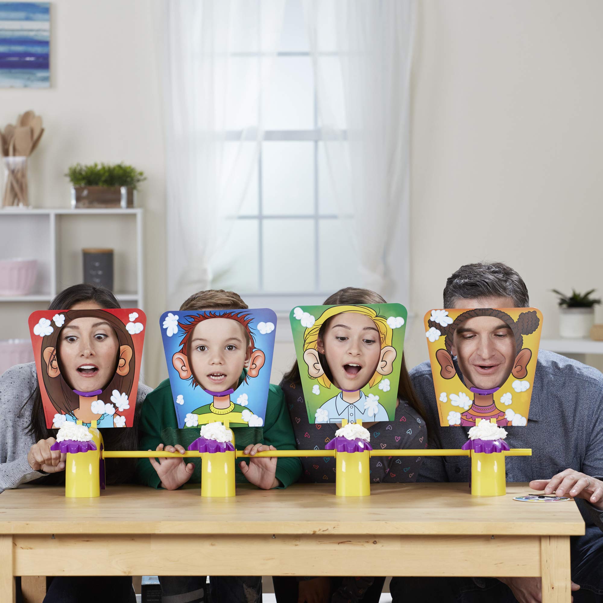 Hasbro Pie Face Game chin rest supports comfortable play.
