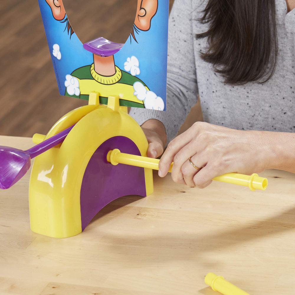 Hasbro Pie Face Game splash-card highlights the fun visuals.