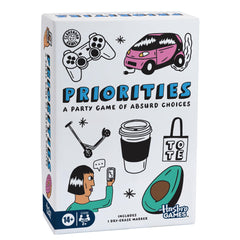 Hasbro Priorities game card draw for quick-start group fun.