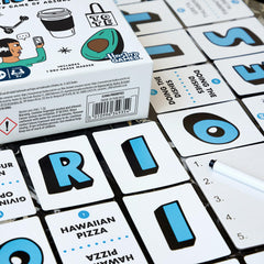Hasbro Priorities game compact box for easy storage and travel.